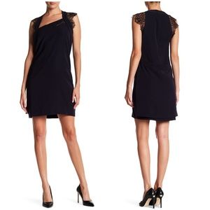 NEW Kooples Navy Crepe & Black Lace Dress NWT Small MSRP $360